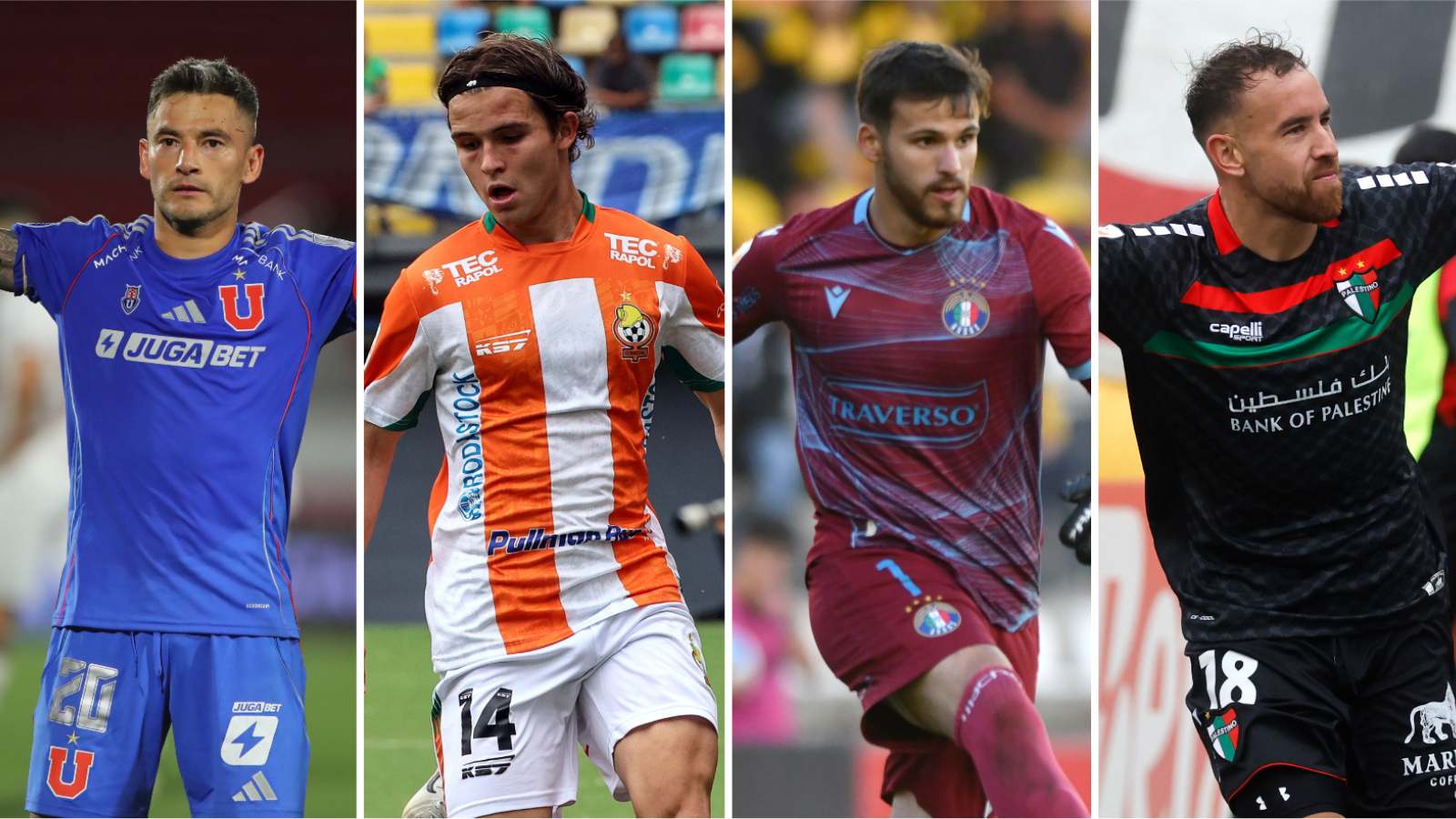 Jugadores de la Universidad de Chile, Cobresal, Audax Italiano y Palestino