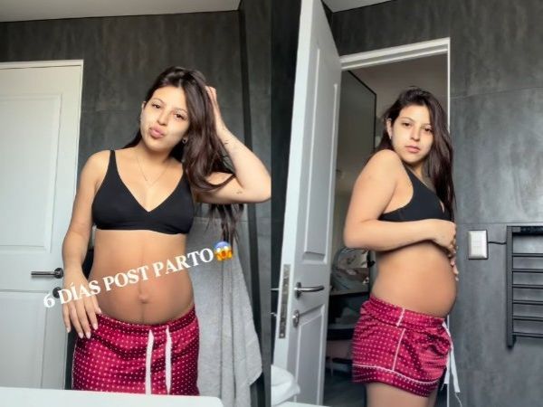 Ignacia Antonia a 6 días del nacimiento de su hija Amelia.