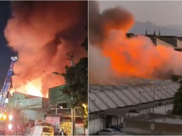 Bomberos combate incendio en Estación Central