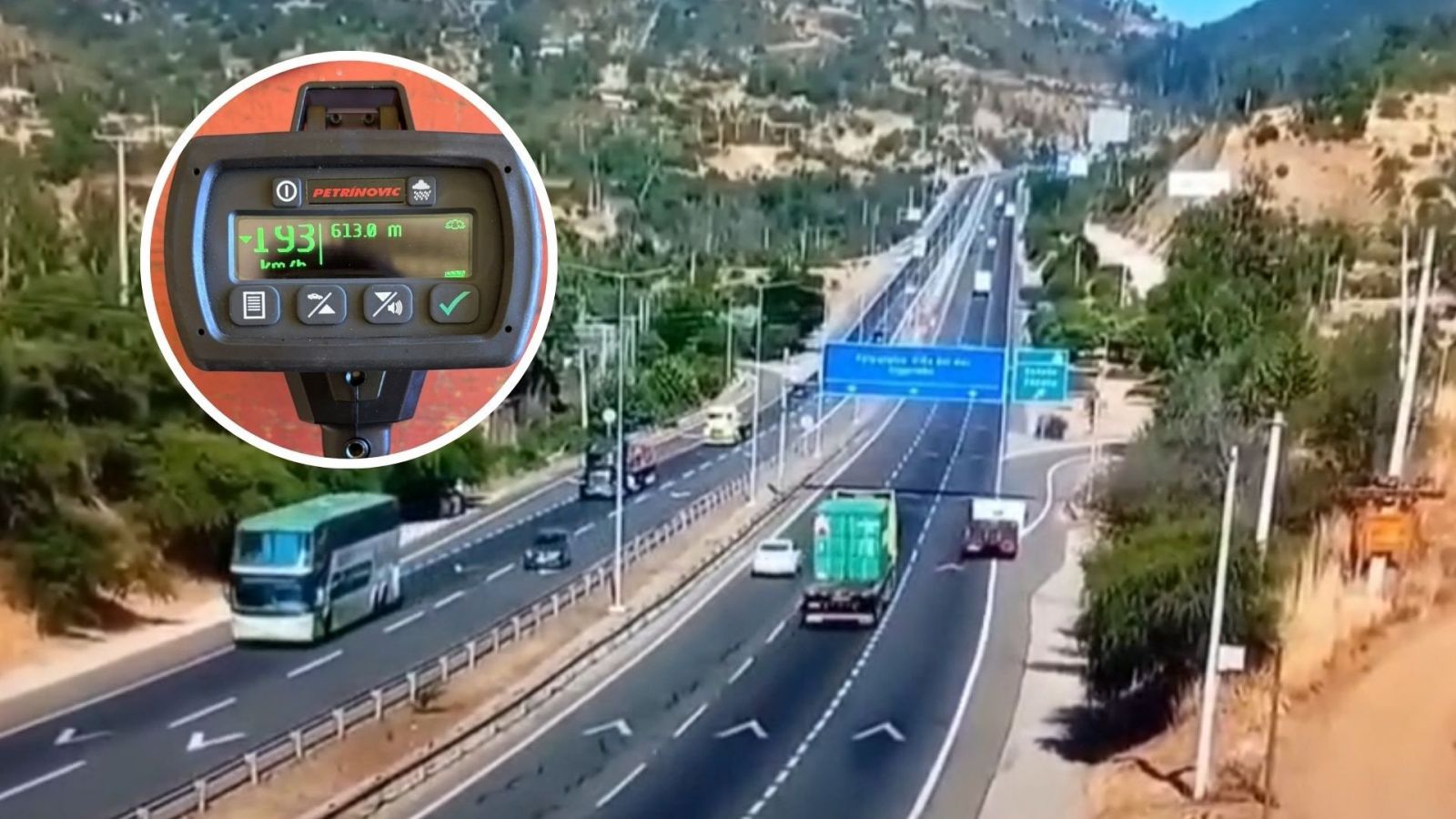 Hombre es detenido tras ser sorprendido manejando a casi 200 km/h en la Ruta 68