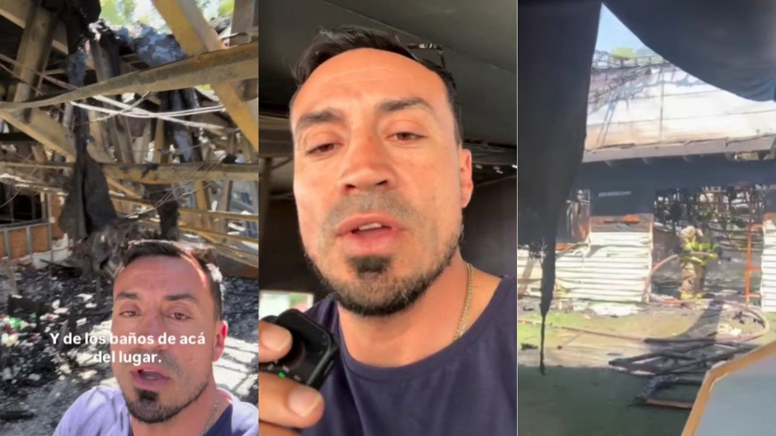 Roberto Cereceda mostró los daños del incendio que afectó su complejo deportivo en Maipú