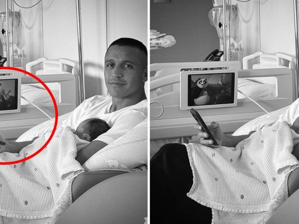 Alexis Sánchez con su hija