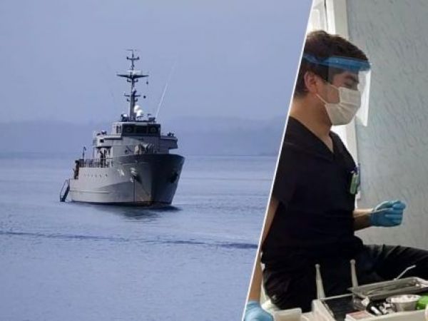 Patrullero Cirujano Videla operando en Chiloé