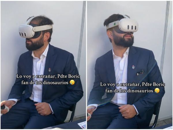 Gabriel Boric video viral de dinosaurios