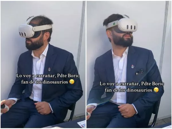 Gabriel Boric video viral de dinosaurios