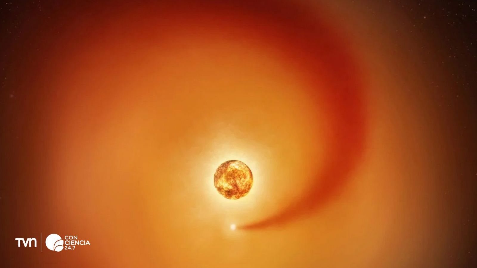 Ilustración de Betelgeuse y su sol acompañante, Siwarha.