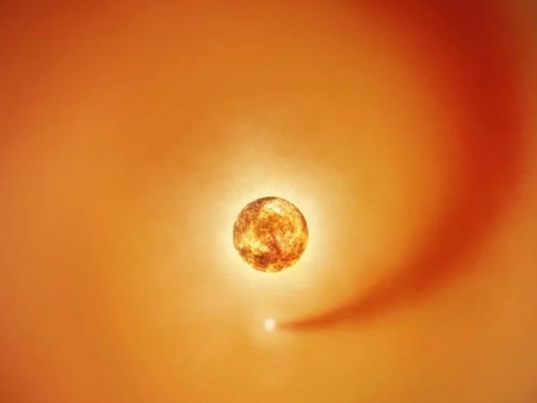 Ilustración de Betelgeuse y su sol acompañante, Siwarha.