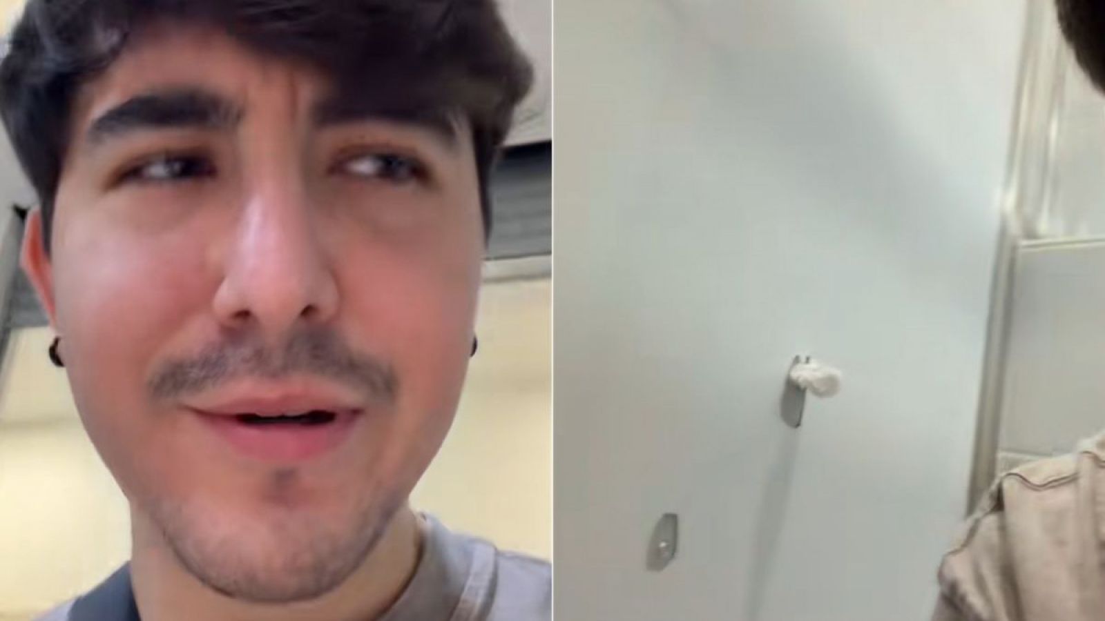 Tiktoker denunció extraña práctica en baños de mall