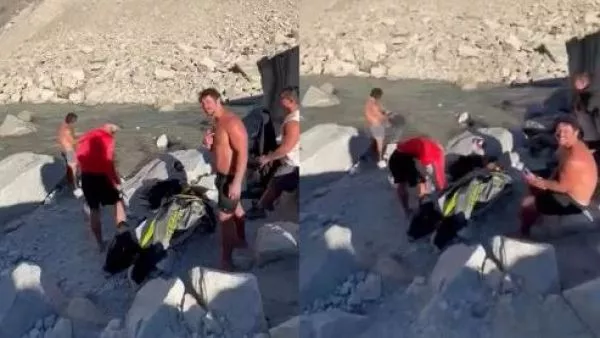 La indignante reacción de turistas que se bañaban en las Torres del Paine