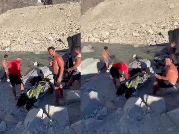 La indignante reacción de turistas que se bañaban en las Torres del Paine