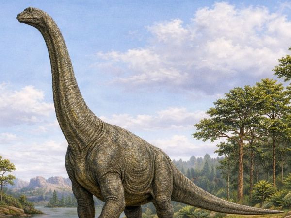 Saurópodo caminando a toda velocidad.