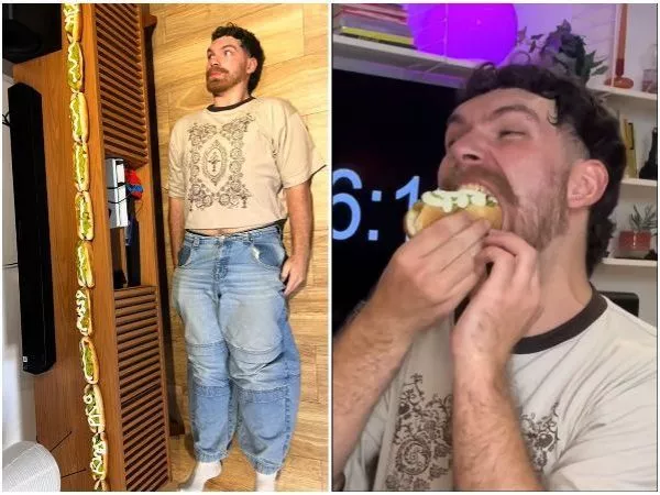 Inglés comió su altura en completos.