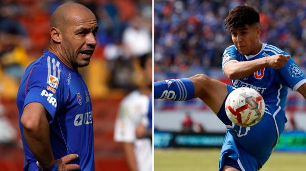 Marcelo Díaz y Marcelo Morales jugando por la Universidad de Chile