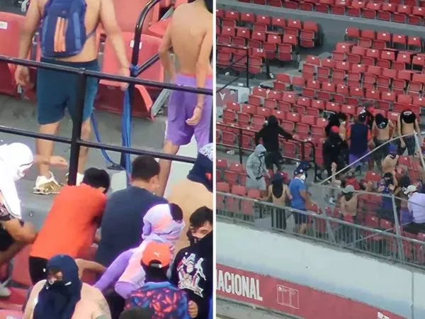 Sujetos que protagonizaron incidentes en el partido de la Universidad de Chile vs. Audax Italiano en el Estadio Nacional