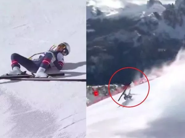 Lindsey Vonn protagonizó una dramática caída y debió ser rescatada en helicóptero.