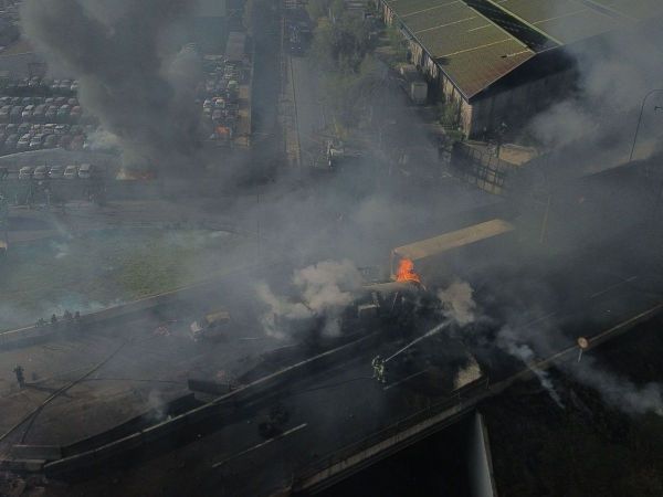 Explosión de camión en Renca