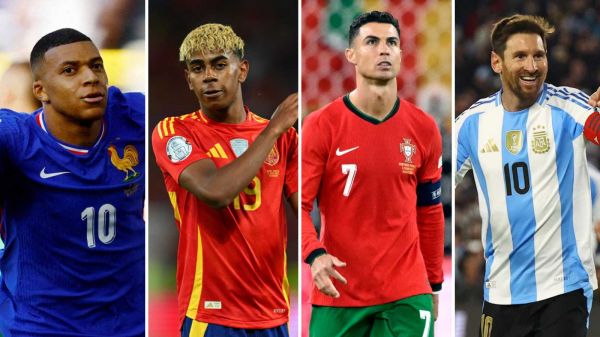 Kylian Mbappé, Lamine Yamal, Cristiano Ronaldo y Lionel Messi