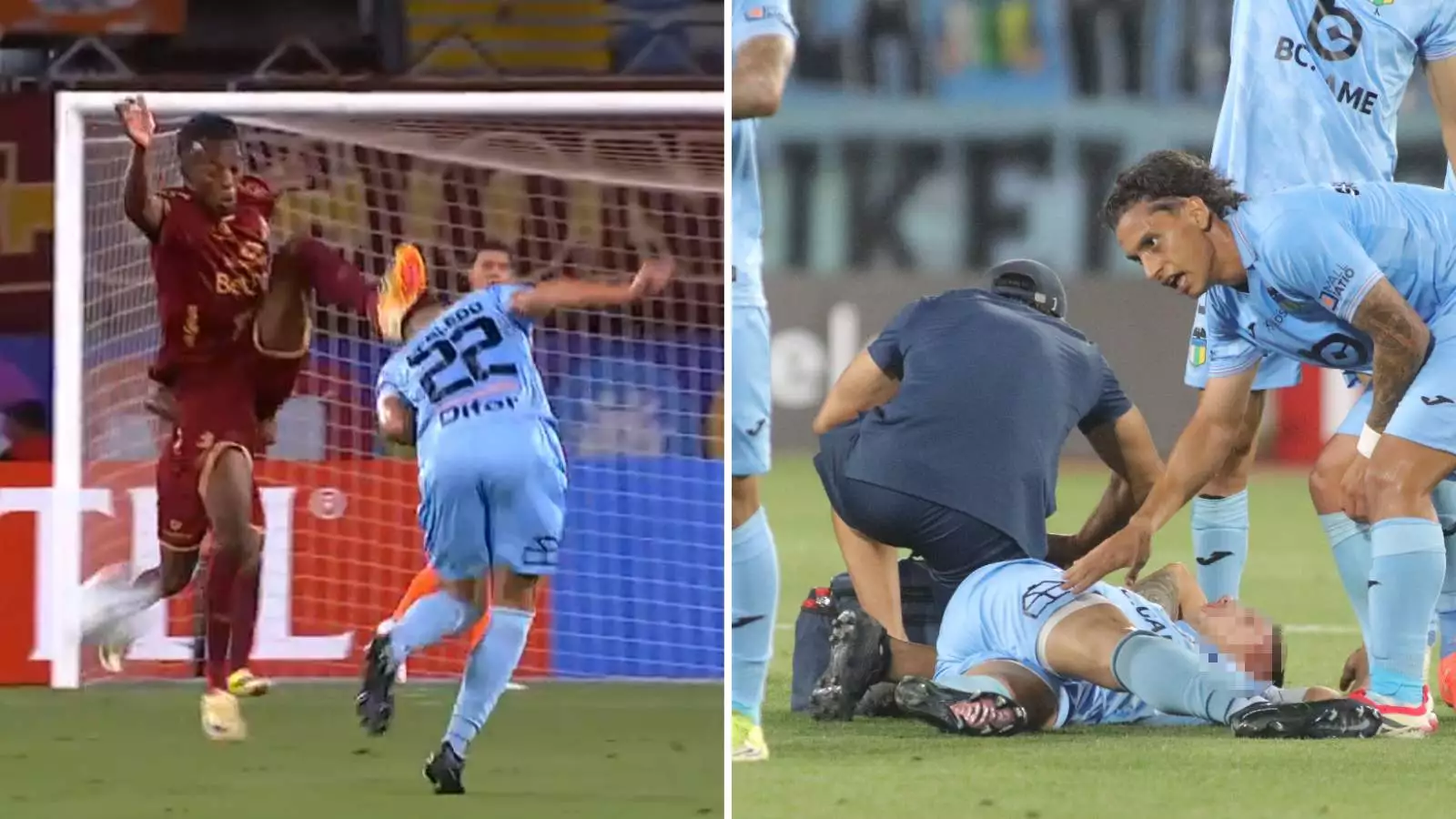 Patada de Kelvin Flores a Alan Robledo