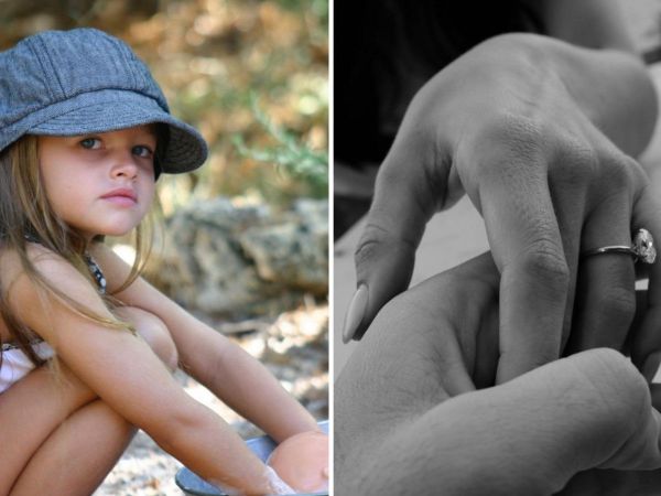 Thylane Blondeau cuando niña y en la actualidad mostrando su anillo de compromiso