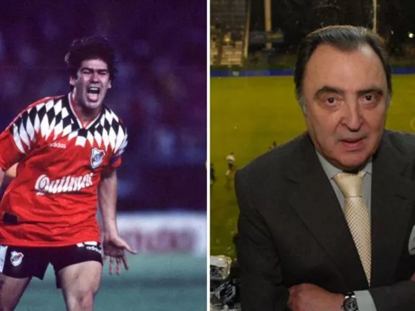 Marcelo Salas jugando por River Plate y el relator Marcelo Araujo