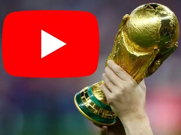 Logo de Youtube y el trofeo de la Copa del Mundo