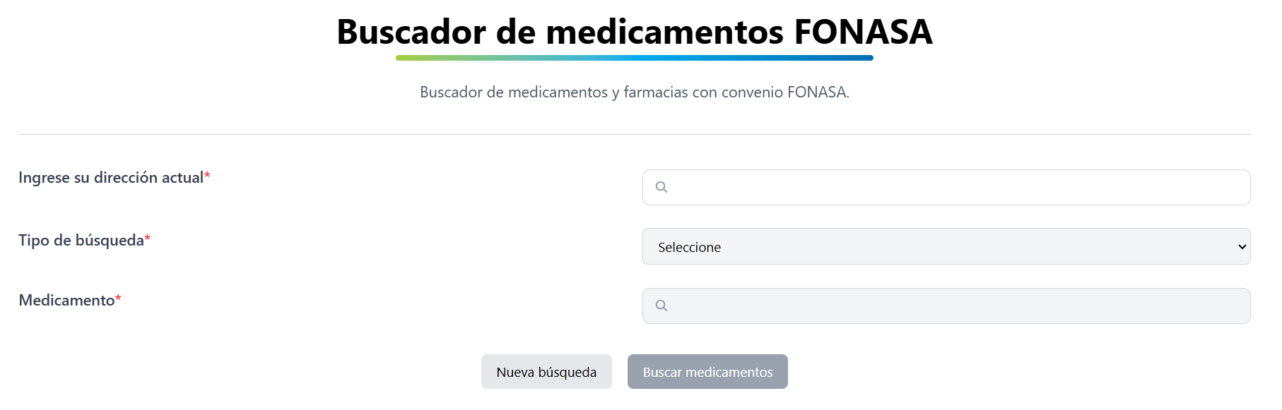 Buscador de remedios con descuentos de Fonasa
