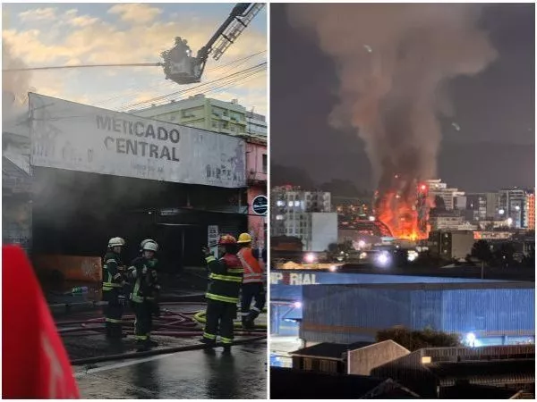 Incendio afecta al Mercado Central de Concepción