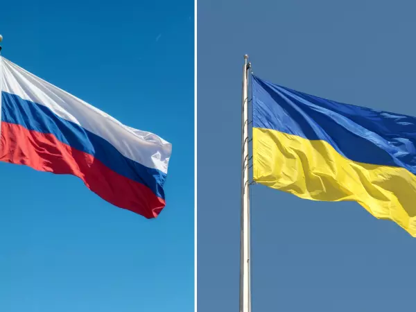 Banderas de Rusia y Ucrania
