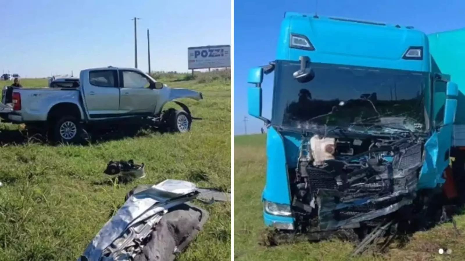 Lugar del accidente en el kilómetro 134 de la Ruta Nacional 34, a la altura de Cañada Rosquín.