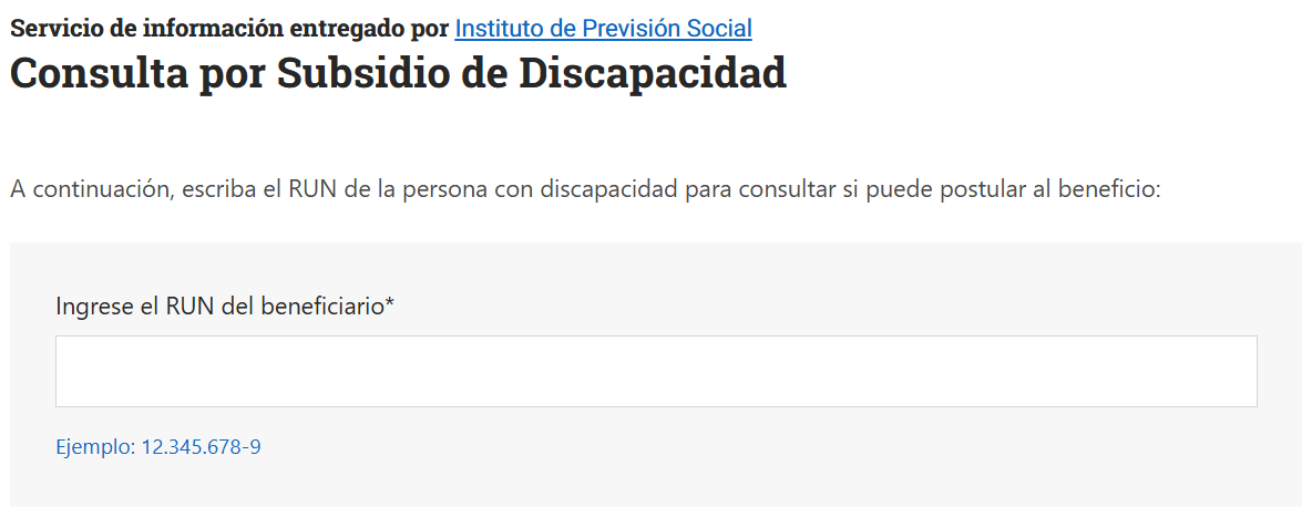 Consultar Subsidio de Discapacidad