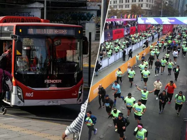 Transporte público para la Maratón de Santiago