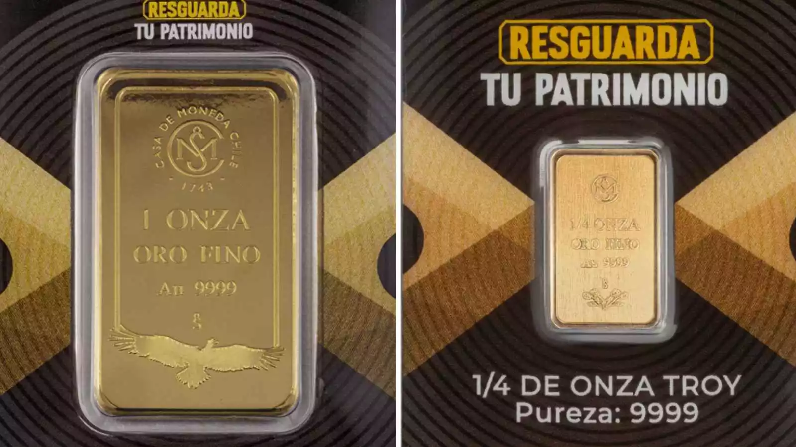Imagen de las barras de oro que vende la Casa de Moneda