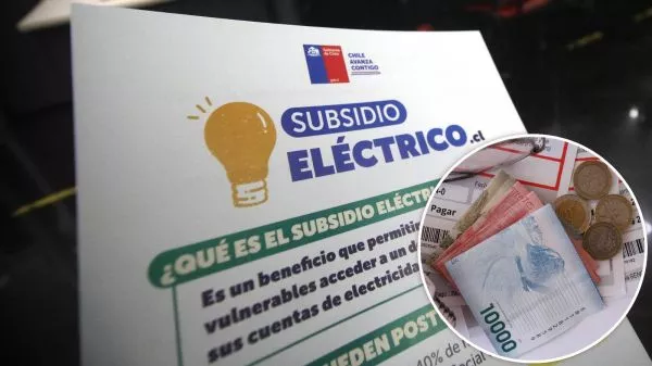 Imagen compuesta del subsidio eléctrico y billetes sobre una cuenta de la luz
