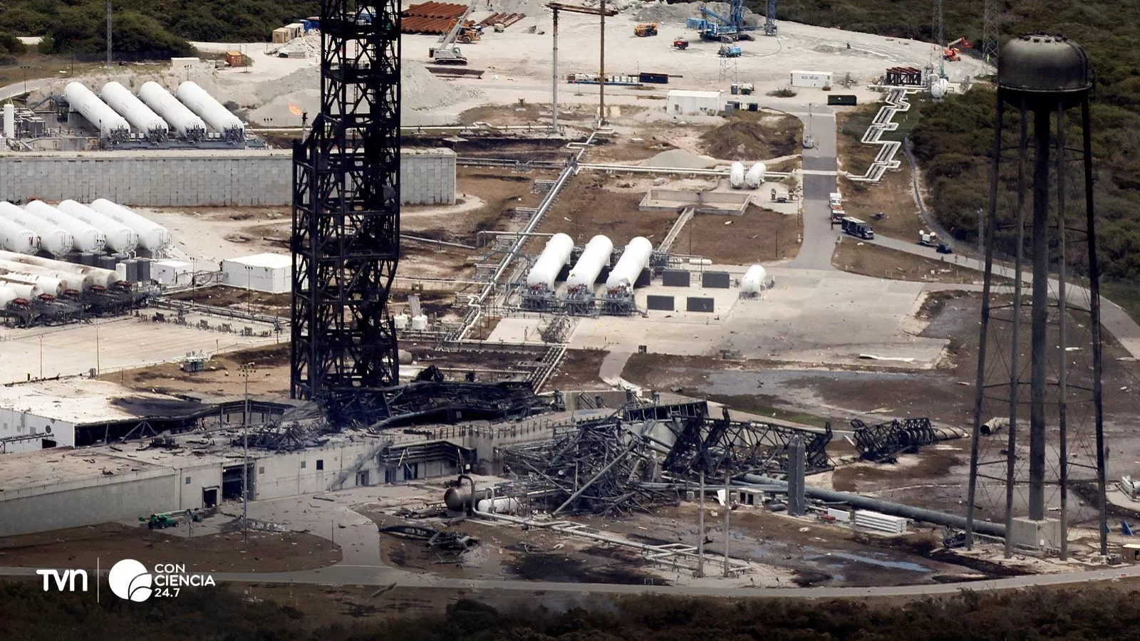 Explosión Blue Origin, así quedó la plataforma.