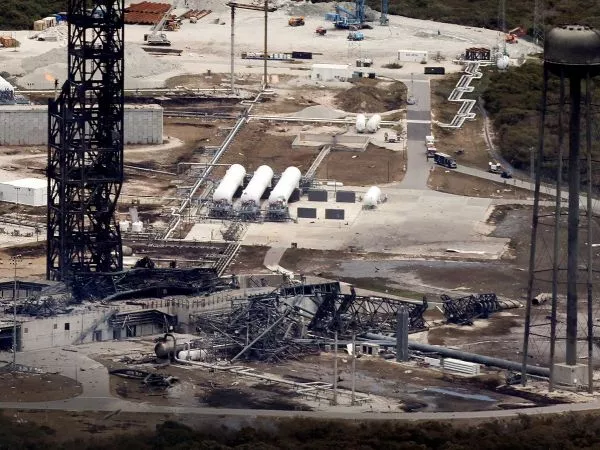 Explosión Blue Origin, así quedó la plataforma.