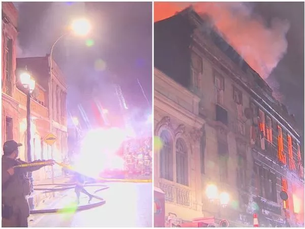 2 lesionados y 10 vecinos rescatados tras voraz incendio que afectó casona en Santiago Centro