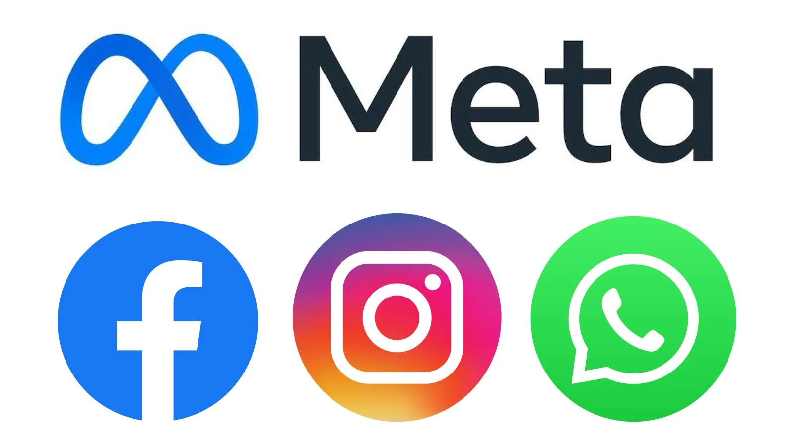Logos de Meta, Facebook, Instagram y WhatsApp