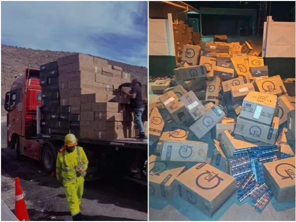 Volcamiento de camión revela cargamento con 14 millones de cigarrillos de contrabando en Atacama