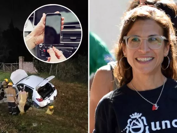 Vehículo accidentado, teléfono conectado a la carga y María Lucila Pagani