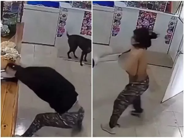 Video: mujer terminó desnuda tras intentar robar un negocio en Argentina