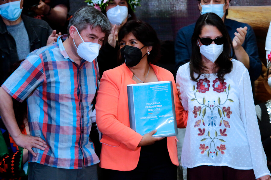 La candidata presidencial Yasna Provoste realiza ceremonia de presentación de su programa de Gobierno en el centro Cultural Espacio Matta en la comuna de La Granja, el pasado 24 de octubre.